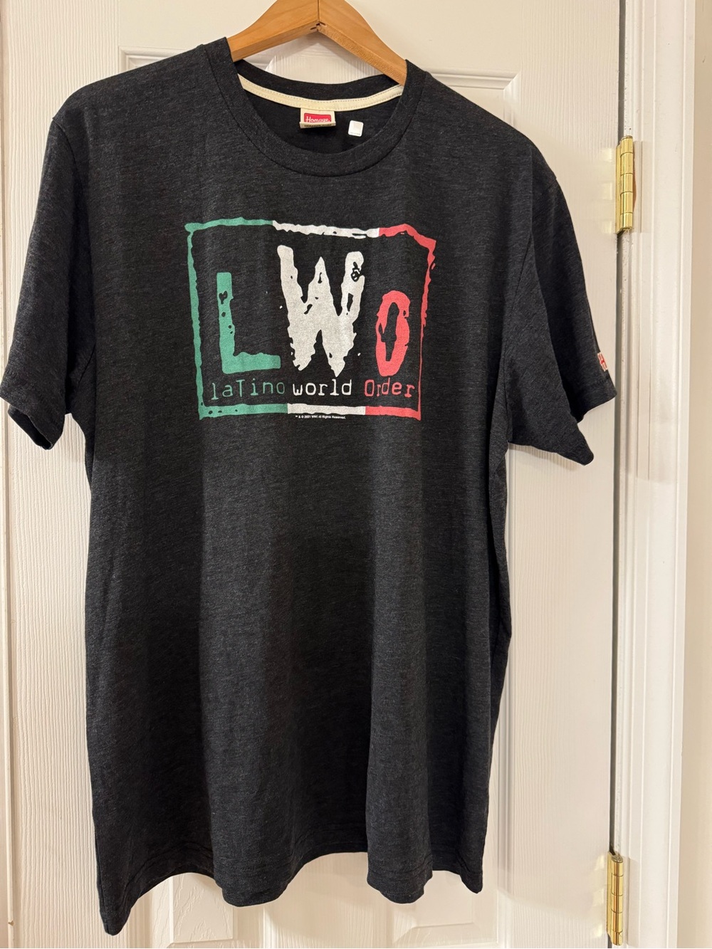 HOMAGE WWE LWO Latino World Order Wrestling T-Shirt Black Heather Size Large WCW